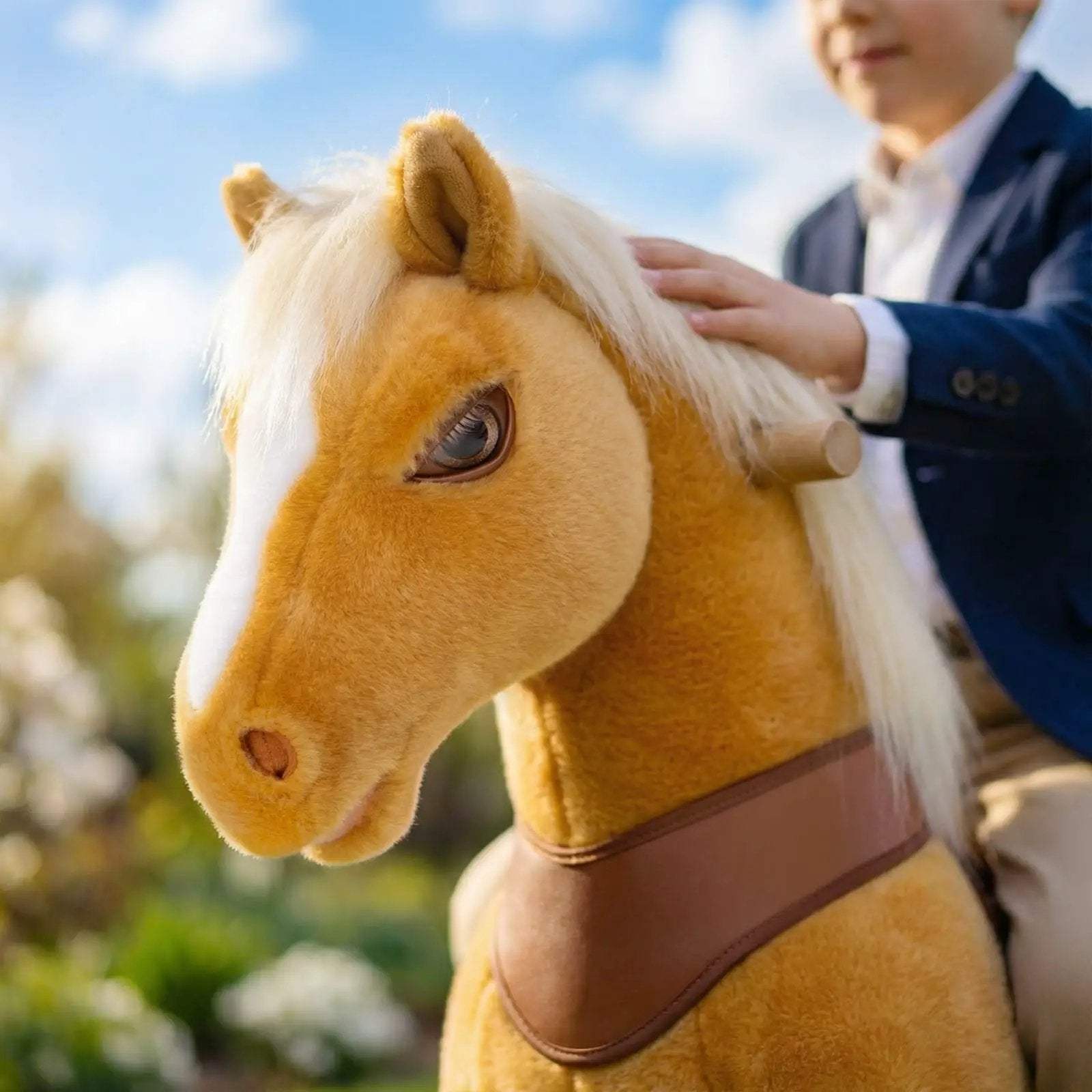 Model Y® Horse Ride-On Toy Age 3–4 – Light Brown - PonyCycle, Inc.