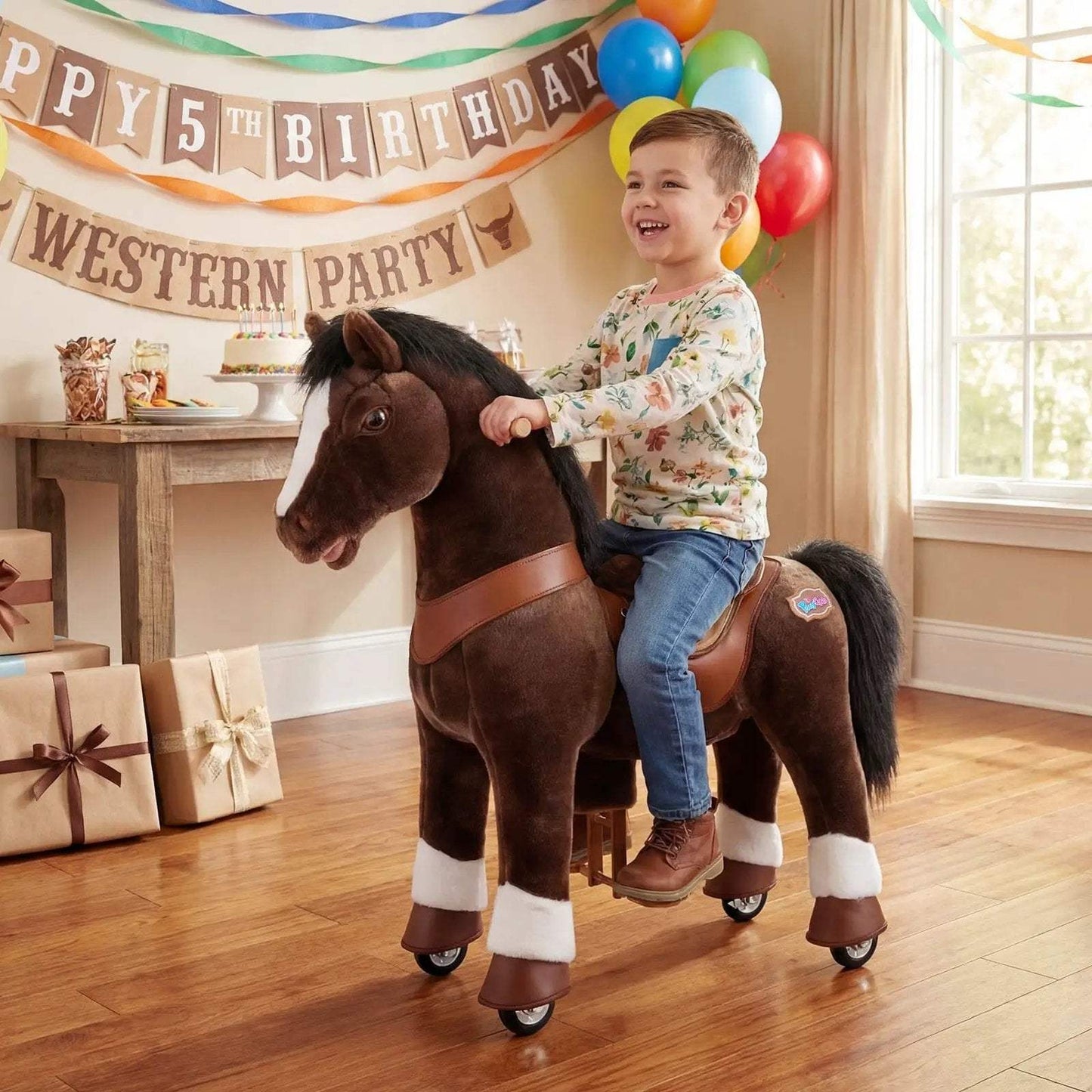 Model Y® Horse Ride-On Toy Age 4–7 – Chocolate Brown - PonyCycle, Inc.