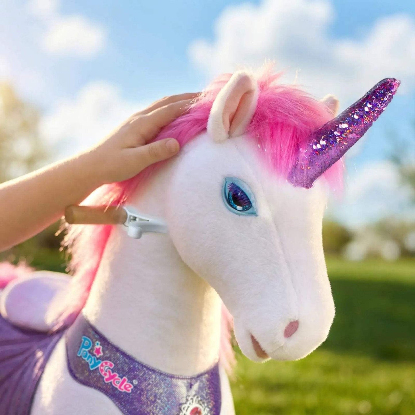 Model Y® Unicorn Ride-On Toy Age 3–4 – Pink/Purple - PonyCycle, Inc.