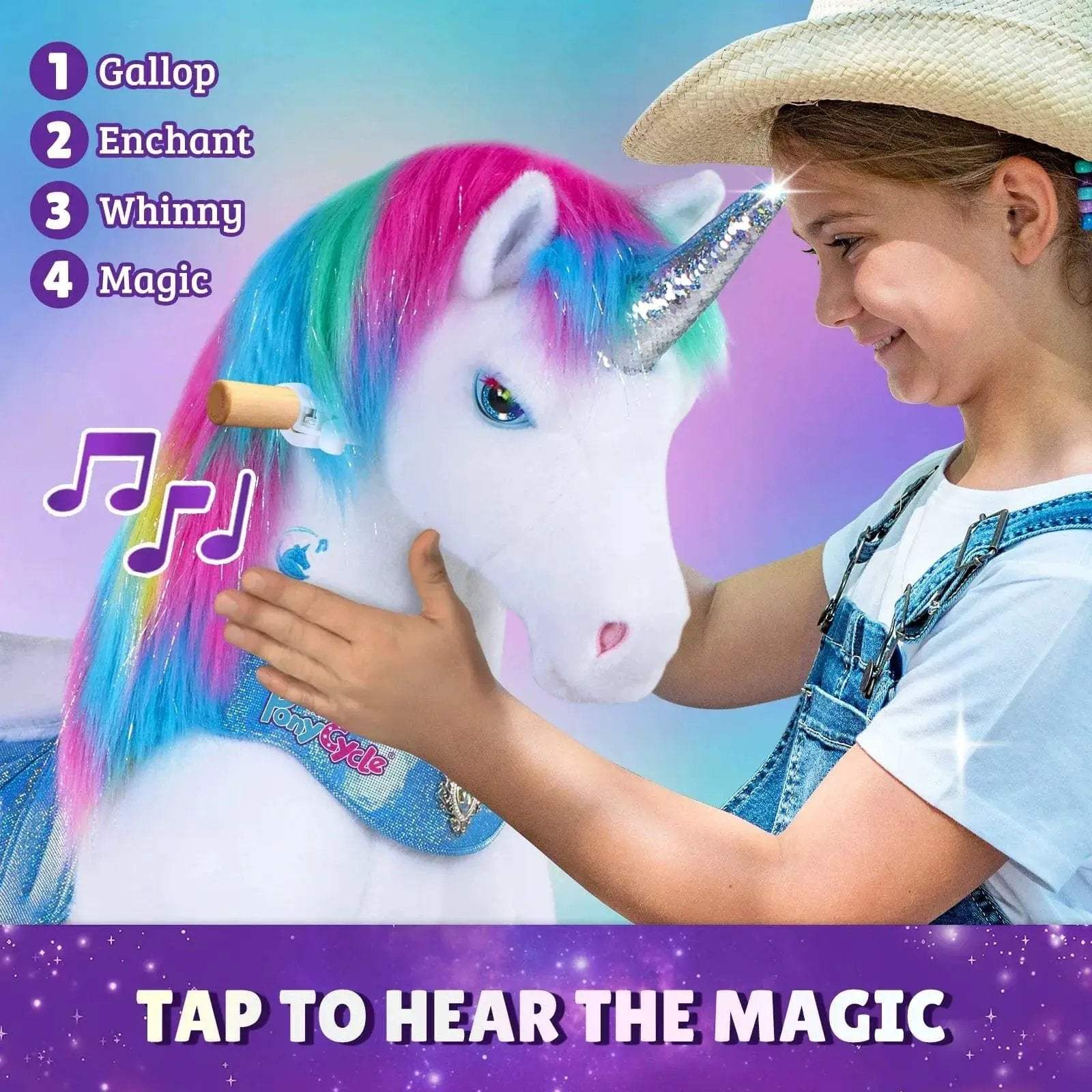 Model Y® Unicorn Ride-On Toy Age 3–4 – Rainbow - ToylandEU