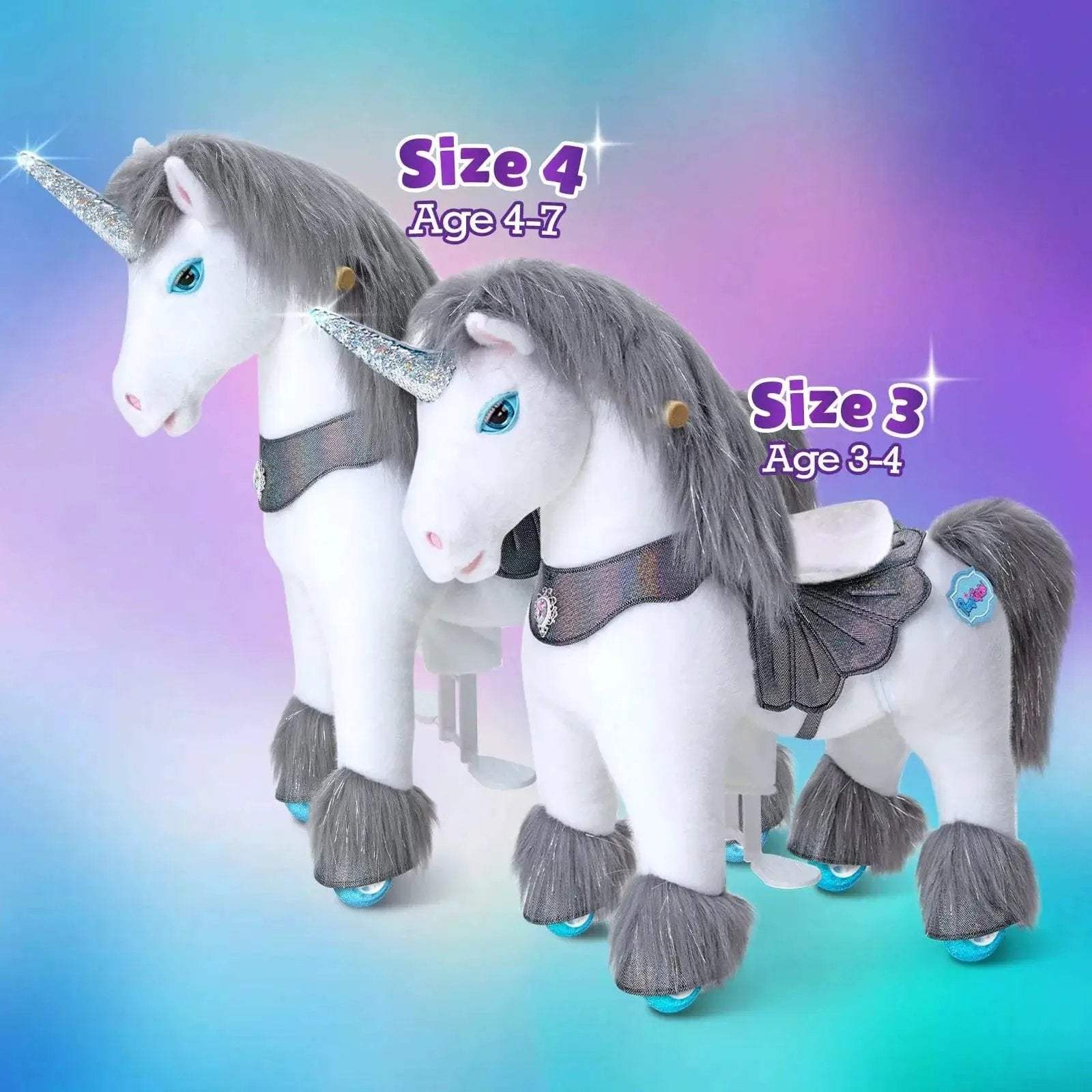 Model Y® Unicorn Ride-On Toy Age 4–7 – Grey - ToylandEU