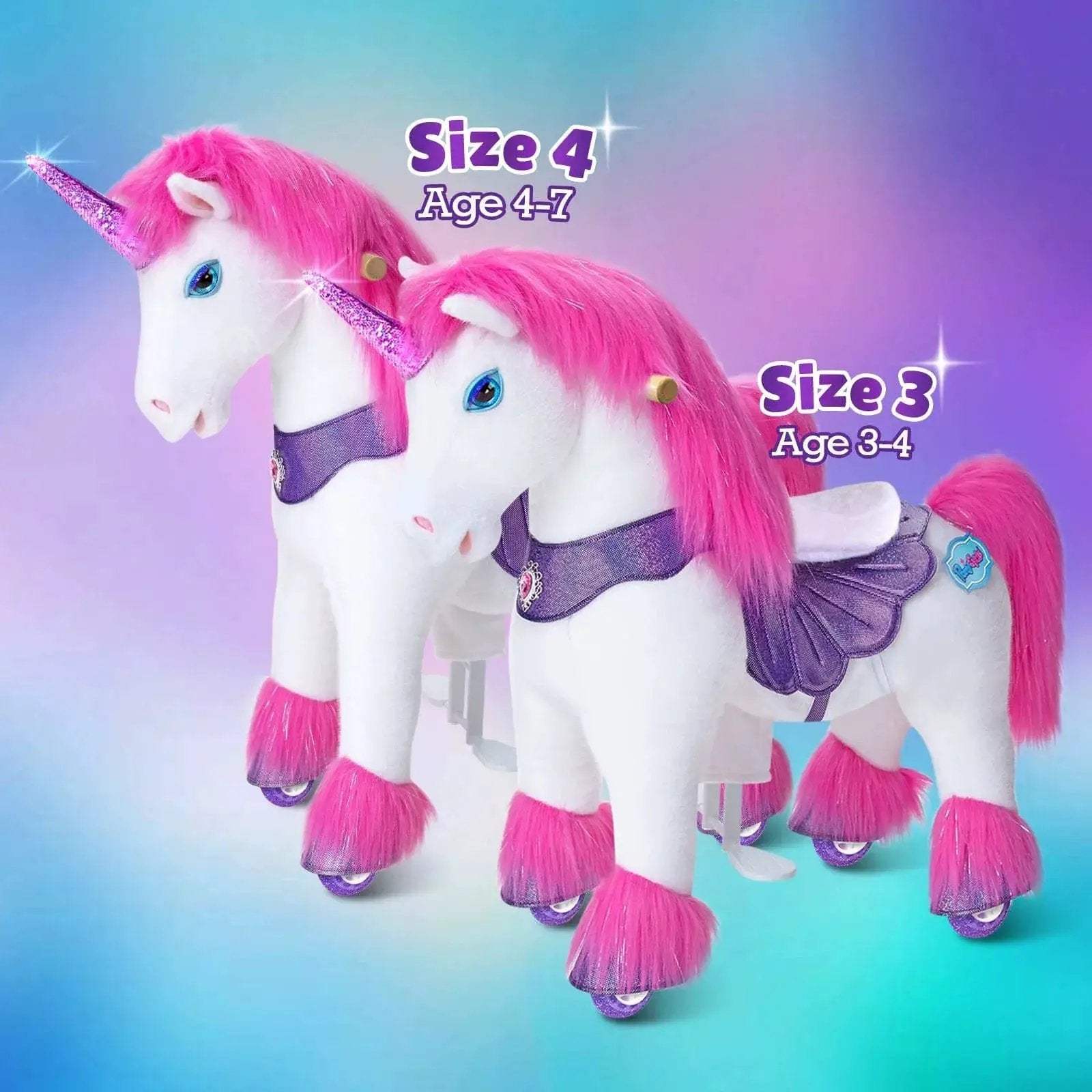 Model Y® Unicorn Ride-On Toy Age 4–7 – Pink/Purple - ToylandEU
