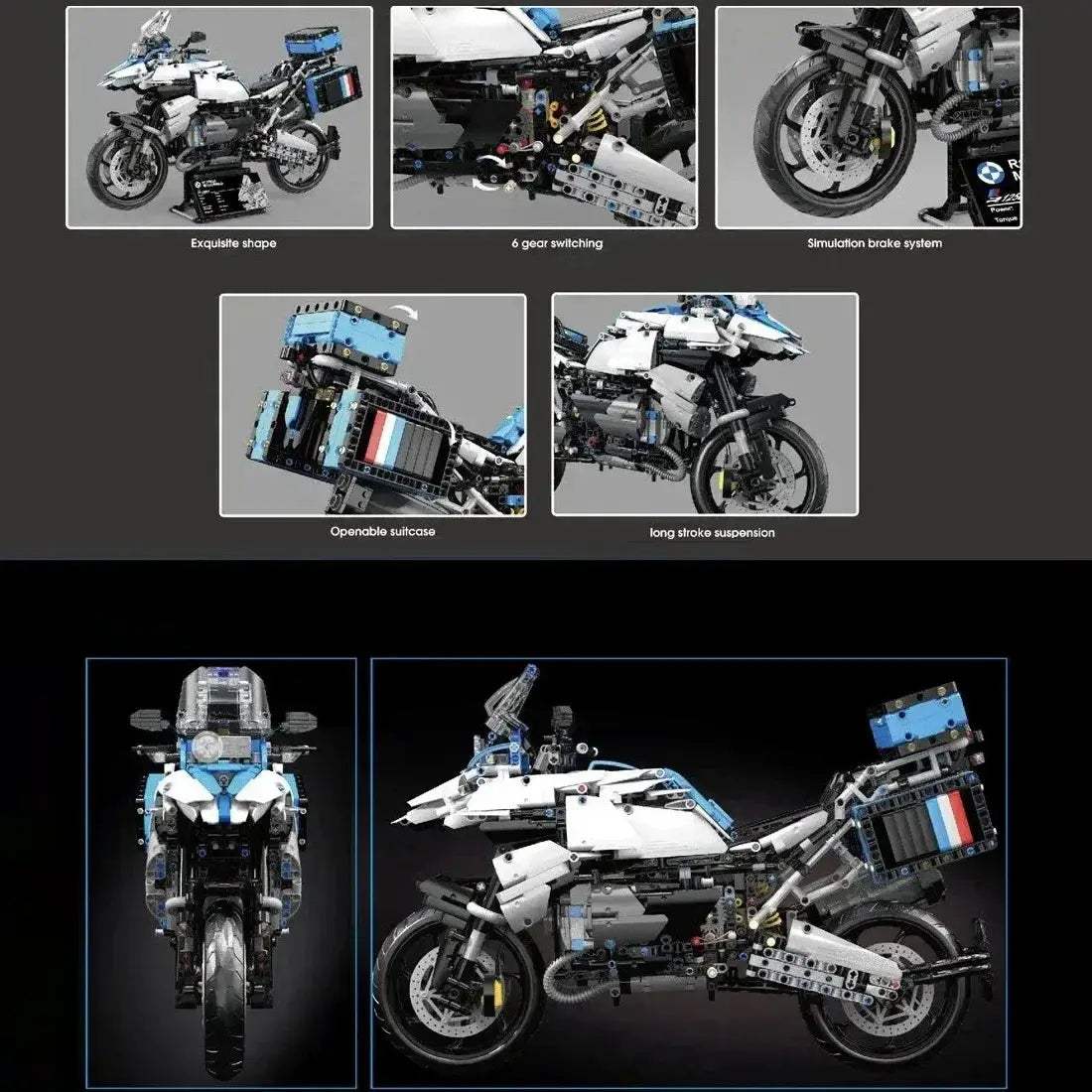 Modular Brick Motorcycle Building Blocks For Creative Play - ToylandEU