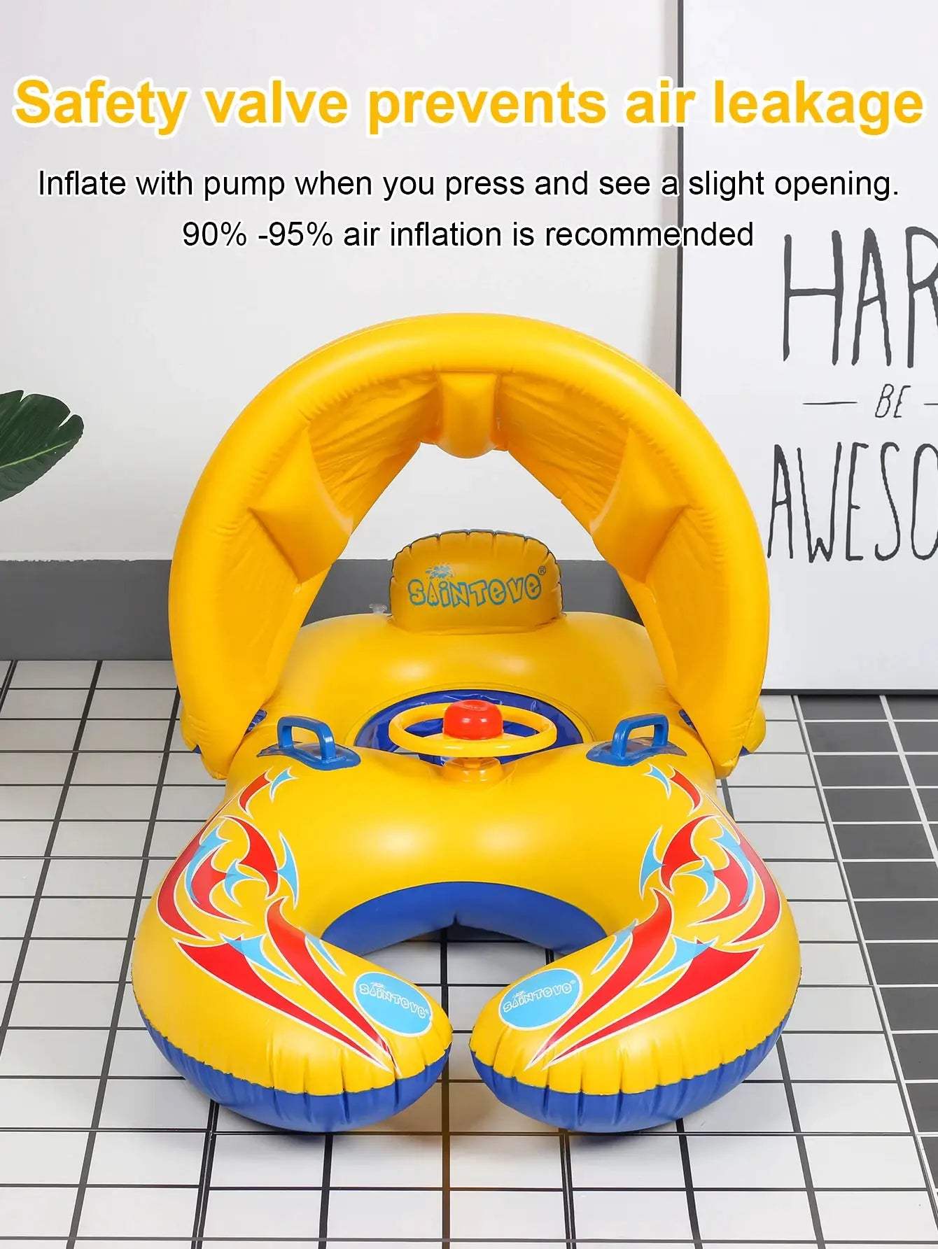 1PC Mommy and Me Pool Baby Float with Removable Canopy,Infant seat Float for Swimming Pool,1 Child - ToylandEU