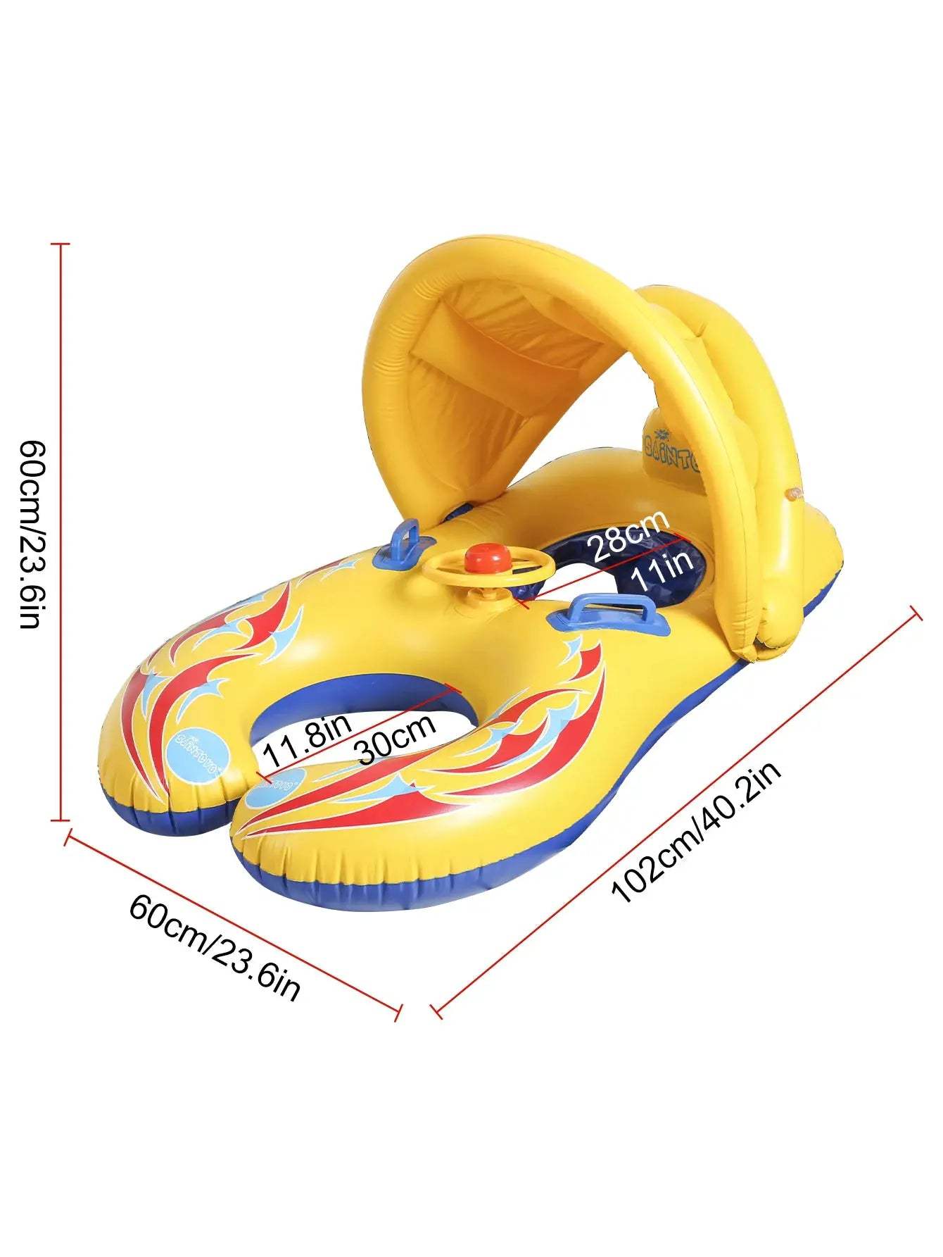 1PC Mommy and Me Pool Baby Float with Removable Canopy,Infant seat Float for Swimming Pool,1 Child - ToylandEU