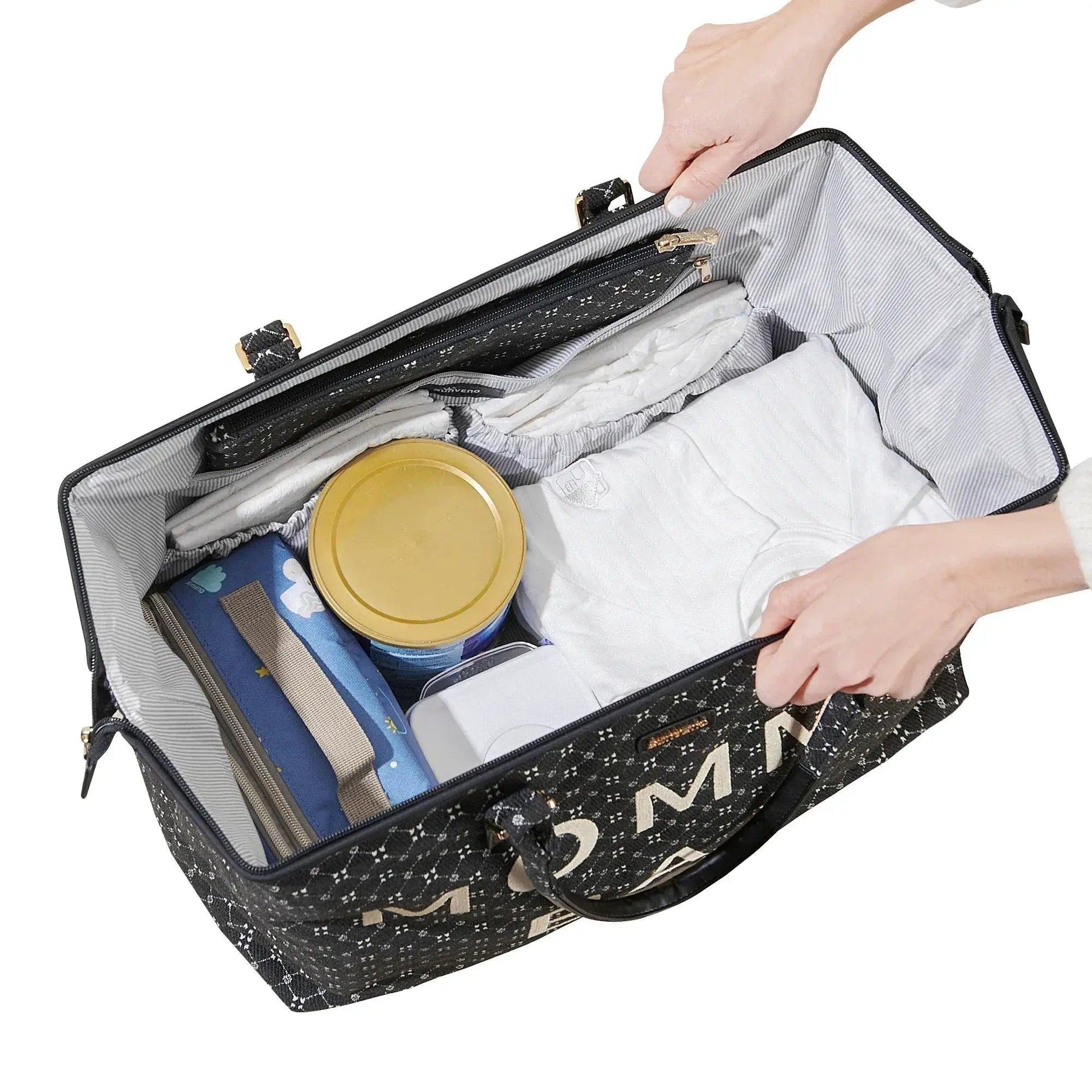  Sunveno 4-in-1 Multifunctional Mommy Bag: Large Capacity, Stylish, 48L, Fish Opening, Includes Wet Bag, Wallet, and Diaper Mat -  ToylandEU™