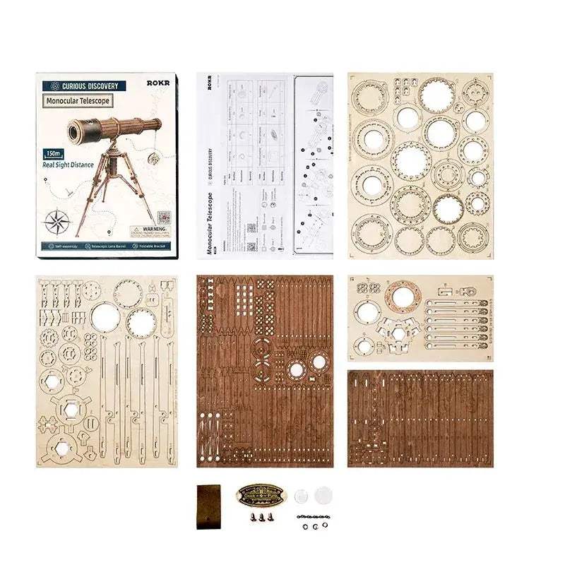 Monocular Telescope 3D Wooden Puzzle Kit For Teens And Adults - ToylandEU