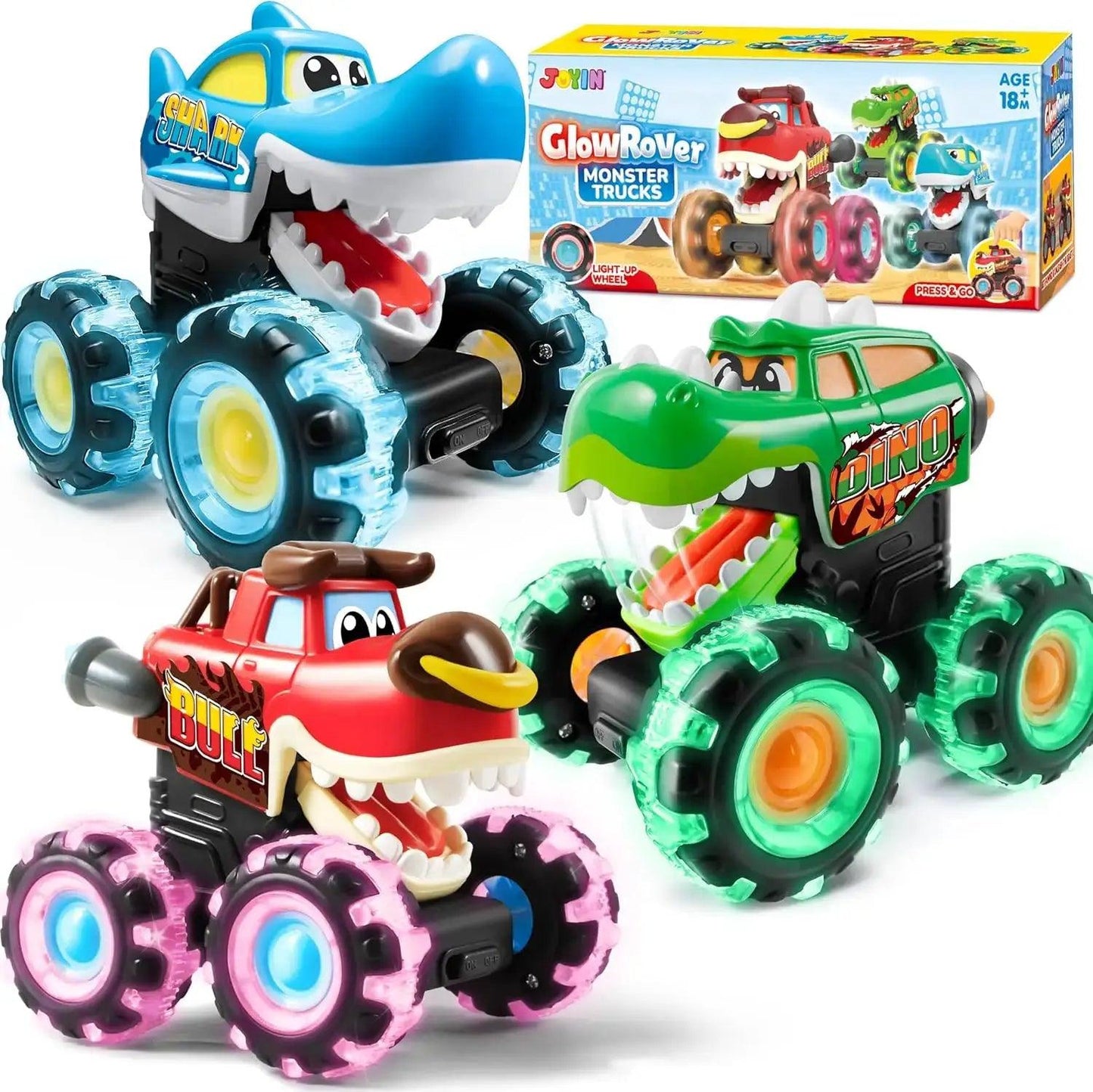  Monster Truck Toy Three Pack Light Up Cars For Kids -  ToylandEU™
