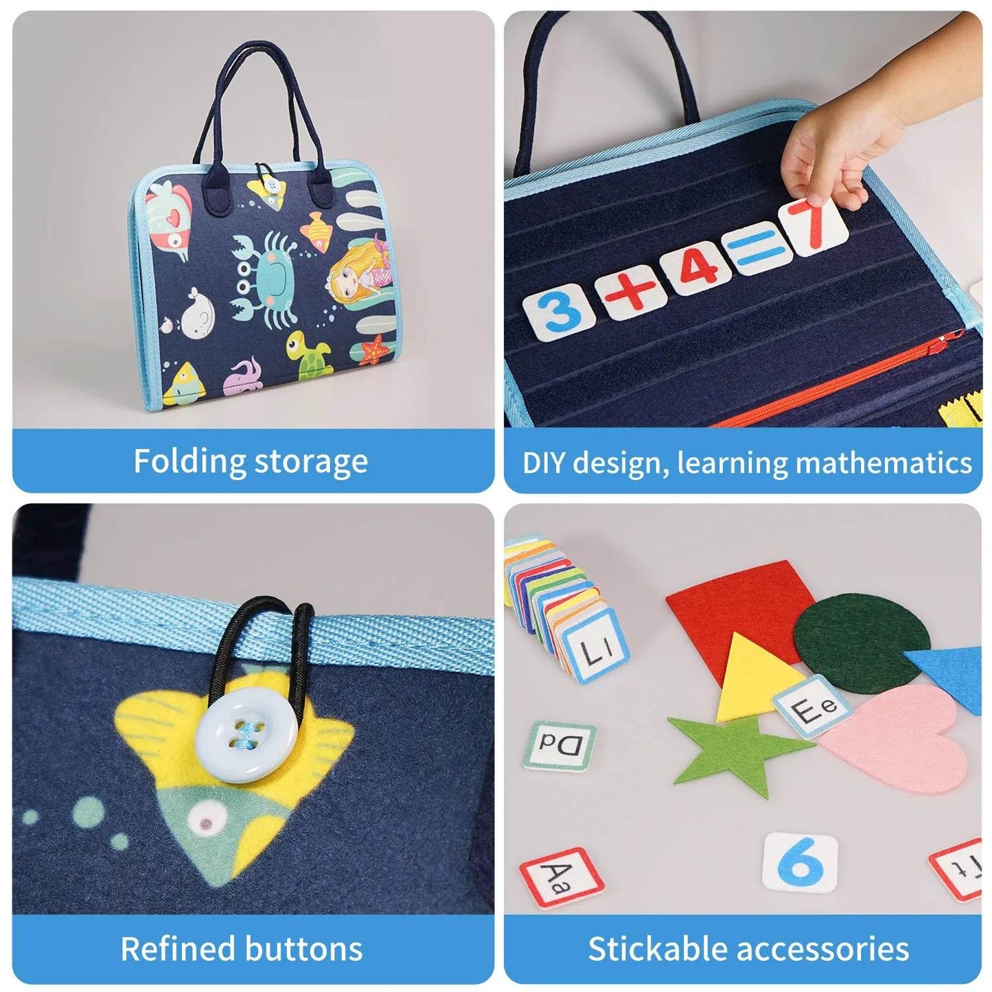 20-in-1 Montessori Toddler Busy Board Sensory Toy with DIY Panels for Fine Motor Skills Learning and Travel - ToylandEU