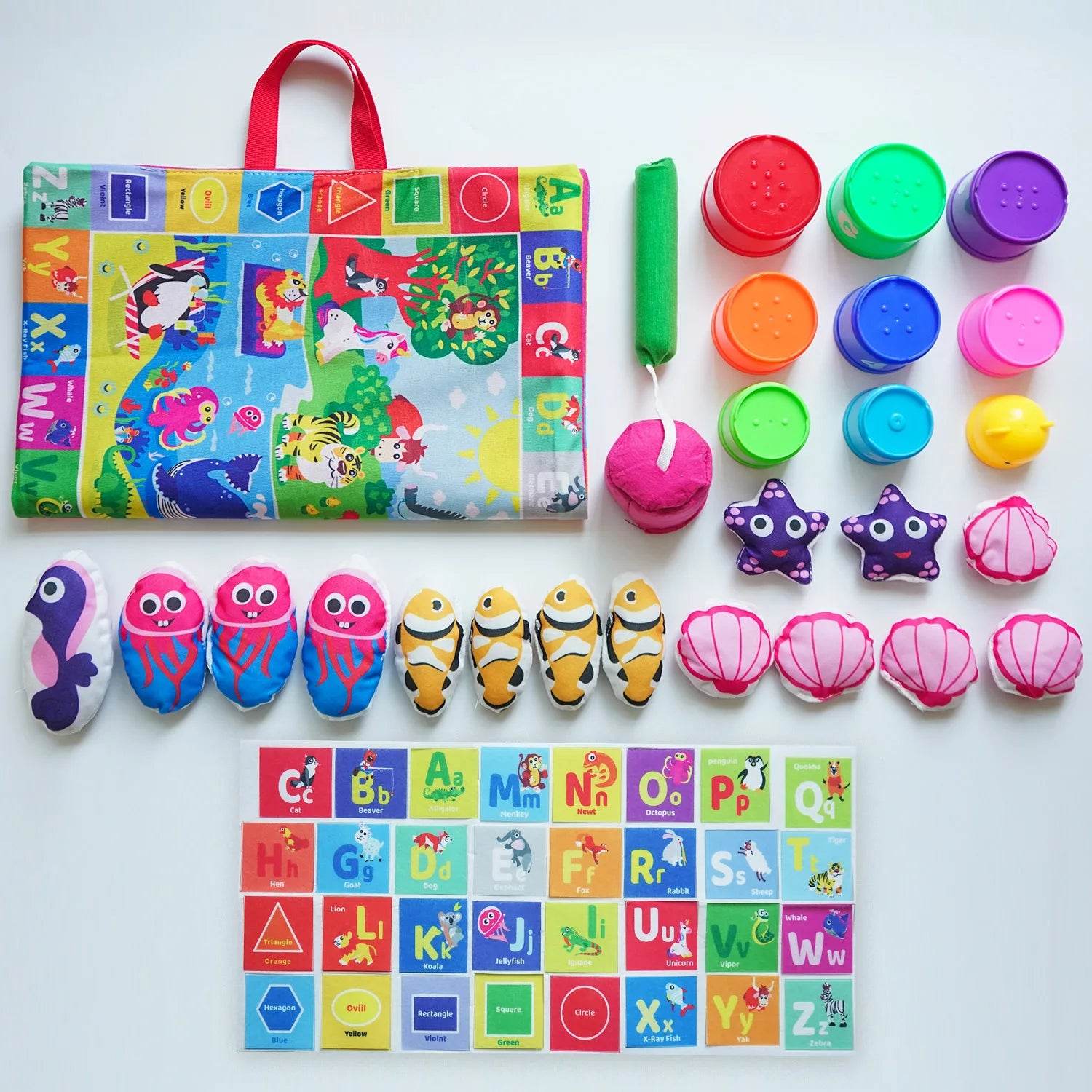 Montessori ABC 123 Colors Fishing Toy Develops Language Motor Skills Creativity - ToylandEU