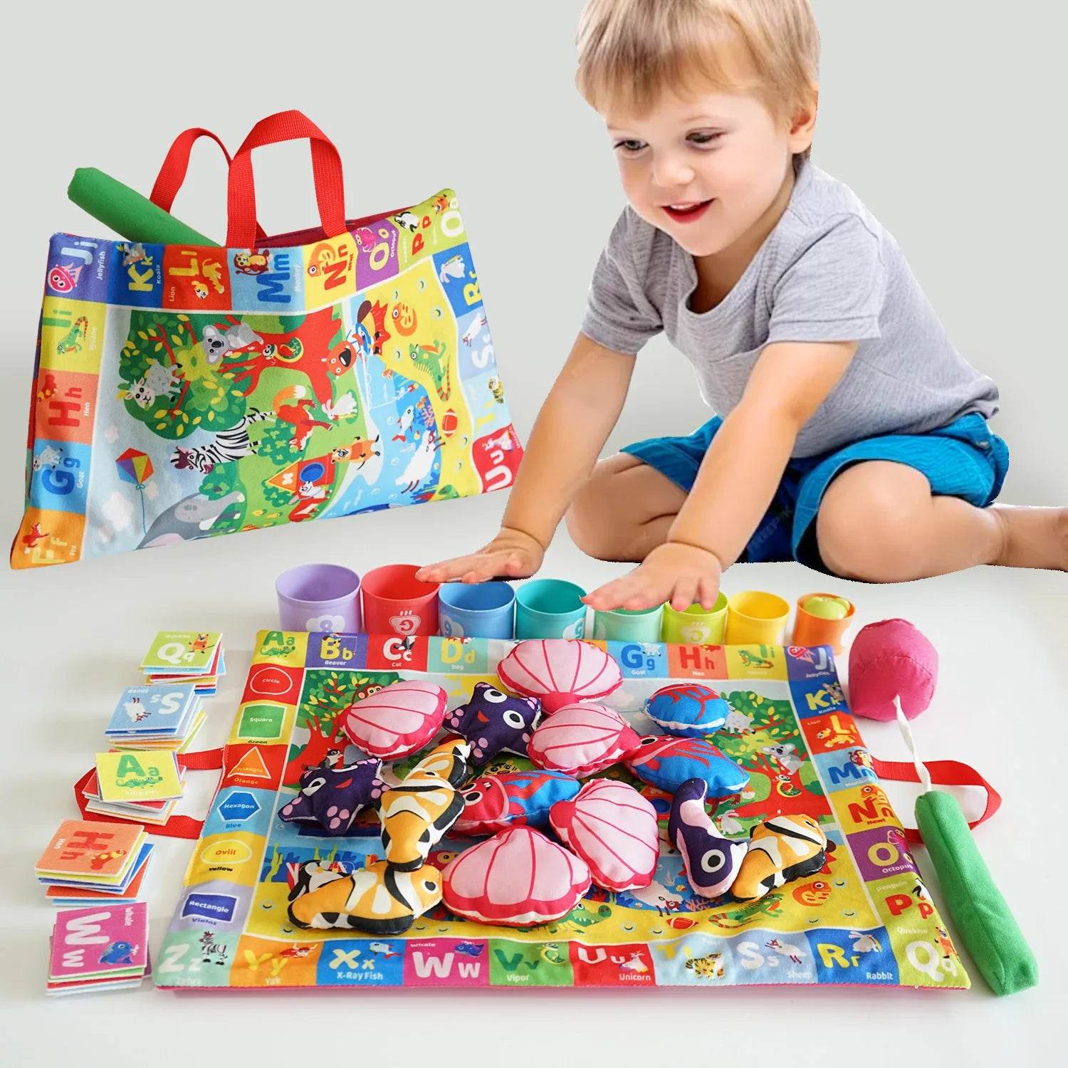 Montessori ABC 123 Colors Fishing Toy Develops Language Motor Skills Creativity - ToylandEU