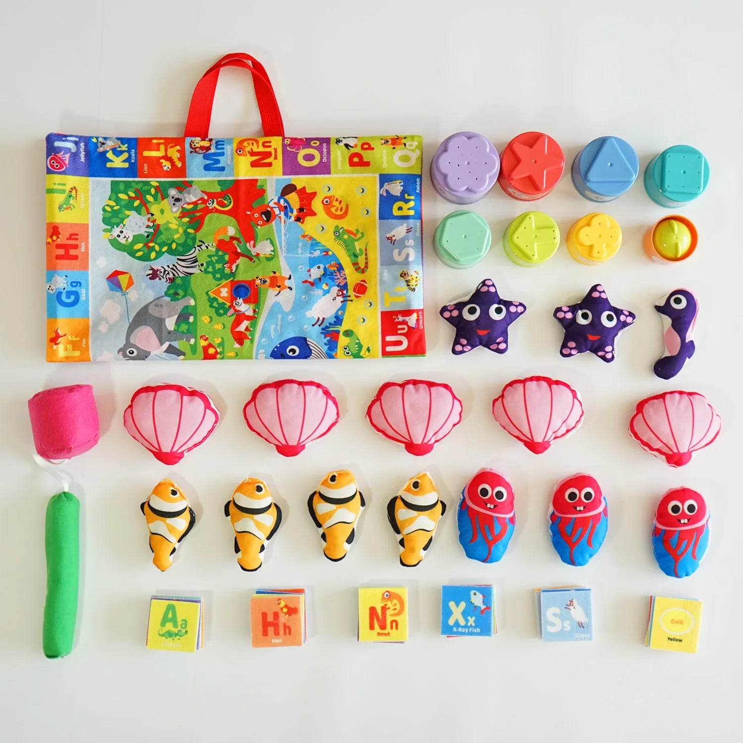 Montessori ABC 123 Colors Fishing Toy Develops Language Motor Skills Creativity - ToylandEU