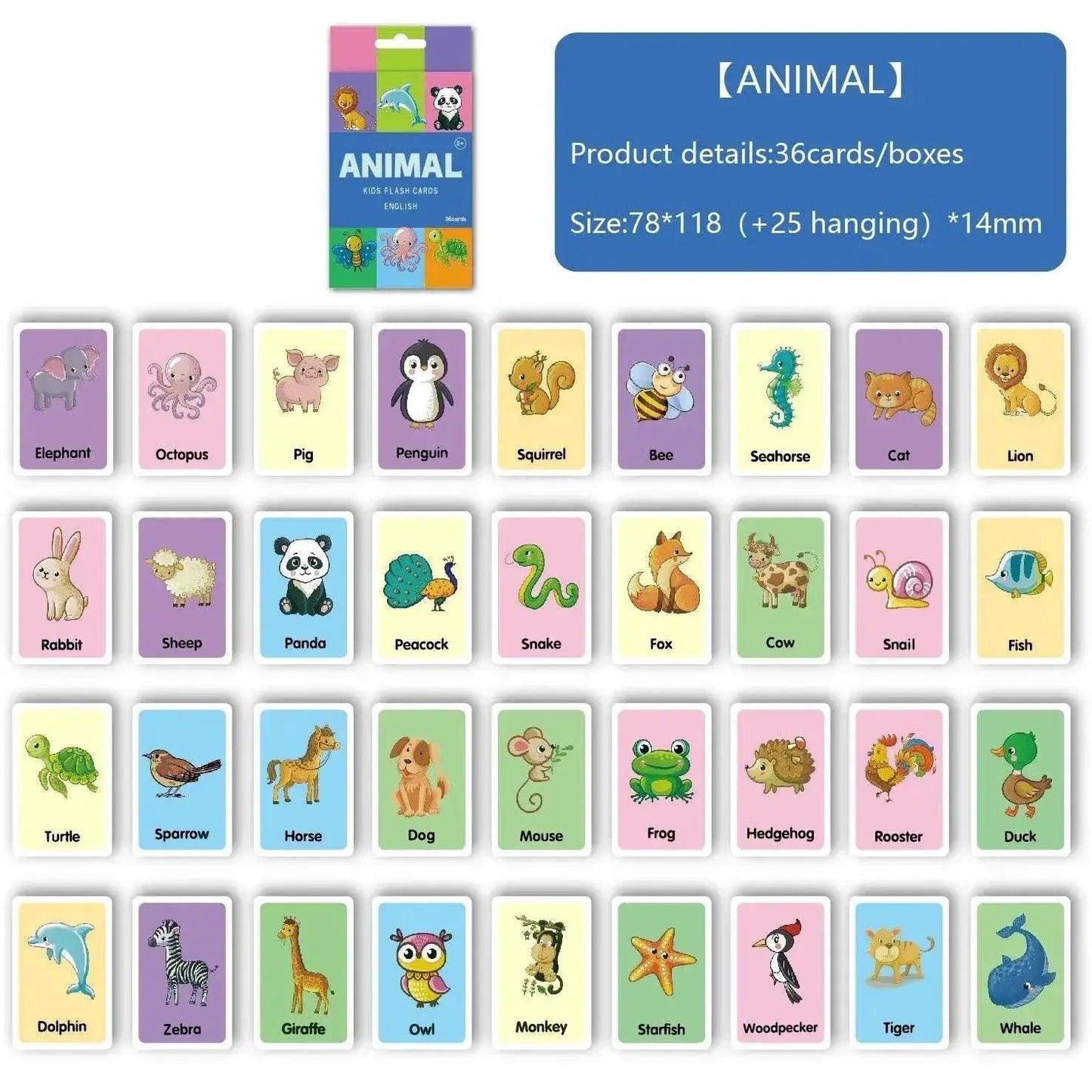  Montessori Alphabet Flashcards For Kids Ages 3 To 14, 36 Cards, 8 Themed Sets For Reading And Writing Skills -  ToylandEU™