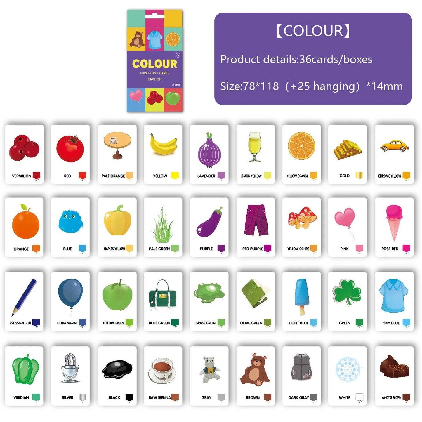 Montessori Alphabet Flashcards for Kids 3-14 Years 36 Cards 8 Themes Educational Toys Reading Writing - ToylandEU