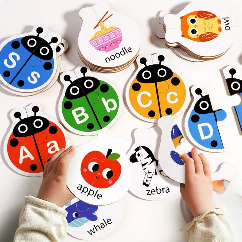 Alphabet Learning Puzzle Toys Matching Letter Game Montessori Wooden Educational Toys for Toddlers Preschool Learning Activities - ToylandEU