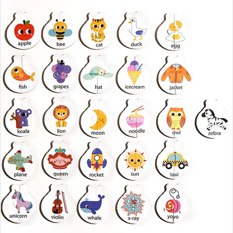 Alphabet Learning Puzzle Toys Matching Letter Game Montessori Wooden Educational Toys for Toddlers Preschool Learning Activities - ToylandEU