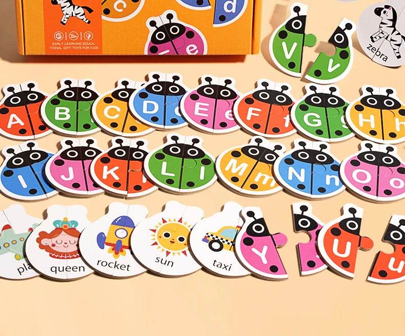 Alphabet Learning Puzzle Toys Matching Letter Game Montessori Wooden Educational Toys for Toddlers Preschool Learning Activities - ToylandEU