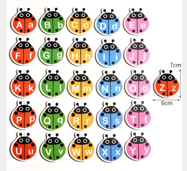 Alphabet Learning Puzzle Toys Matching Letter Game Montessori Wooden Educational Toys for Toddlers Preschool Learning Activities - ToylandEU