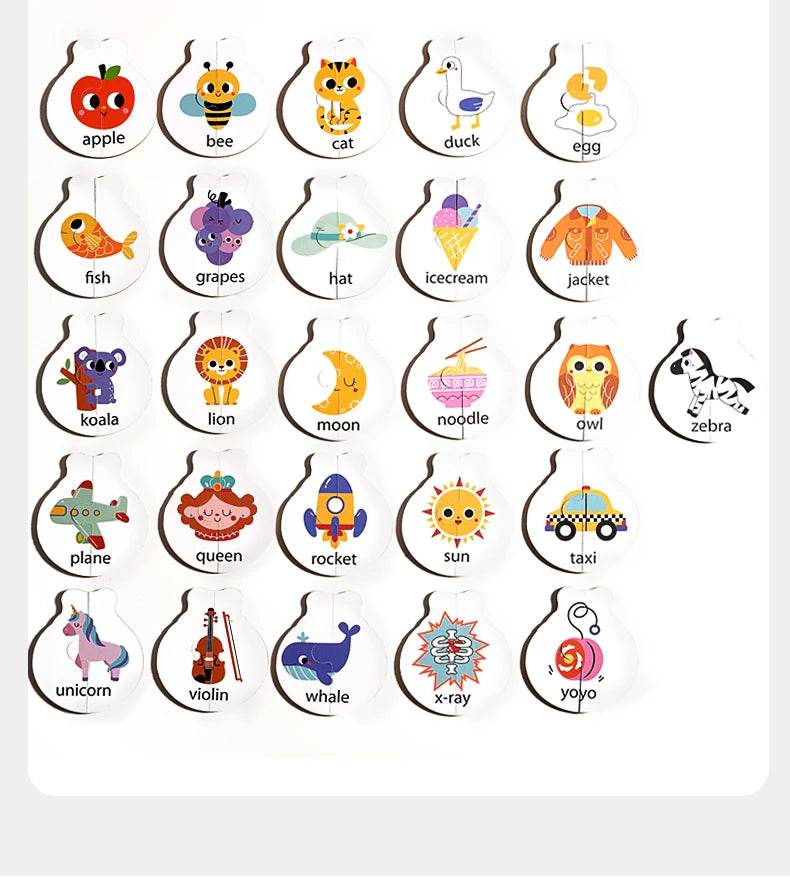 Alphabet Learning Puzzle Toys Matching Letter Game Montessori Wooden Educational Toys for Toddlers Preschool Learning Activities - ToylandEU