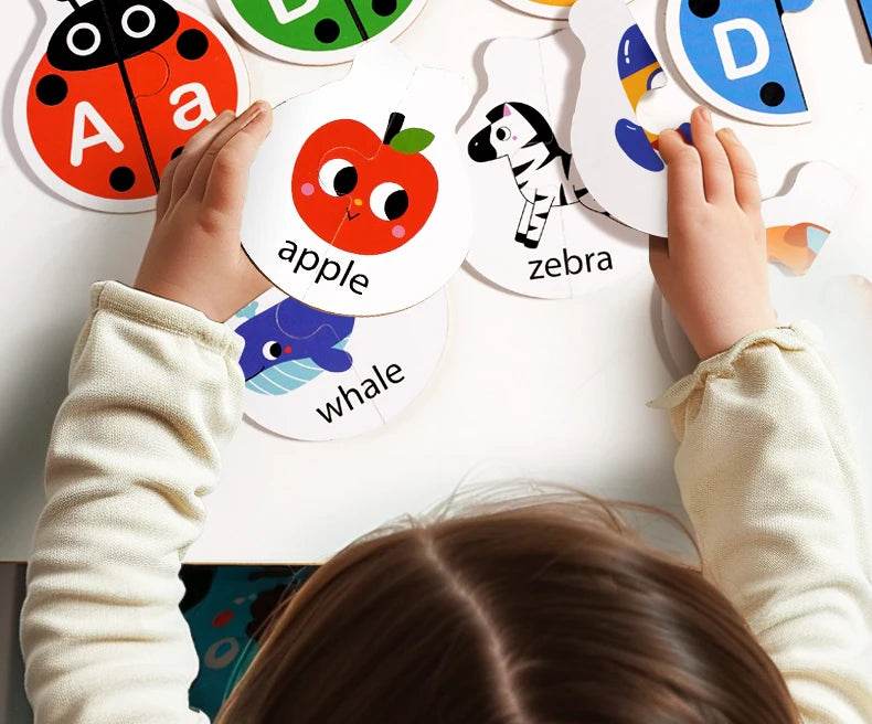 Alphabet Learning Puzzle Toys Matching Letter Game Montessori Wooden Educational Toys for Toddlers Preschool Learning Activities - ToylandEU