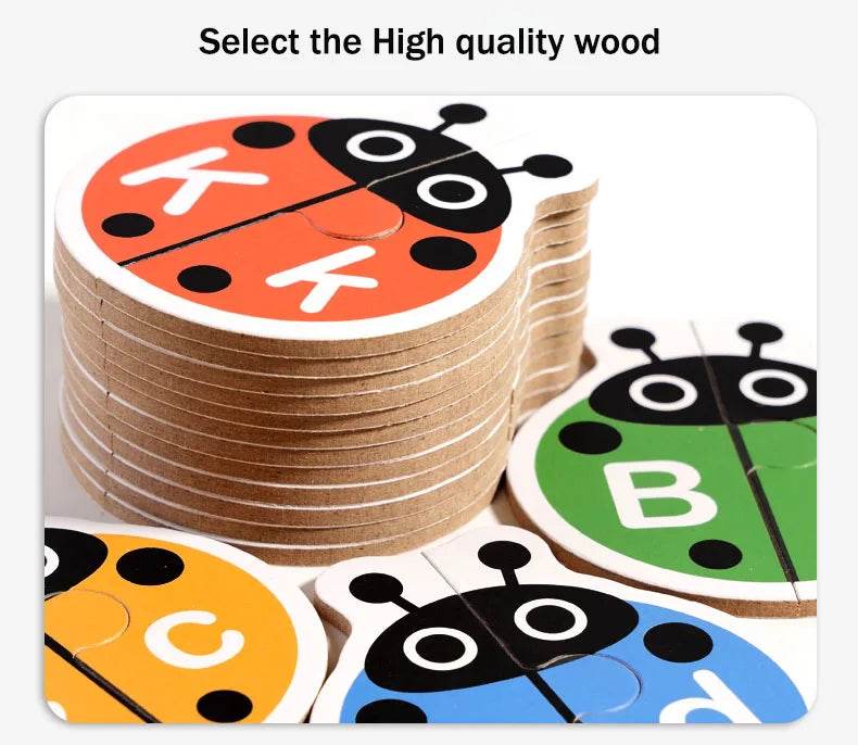 Alphabet Learning Puzzle Toys Matching Letter Game Montessori Wooden Educational Toys for Toddlers Preschool Learning Activities - ToylandEU