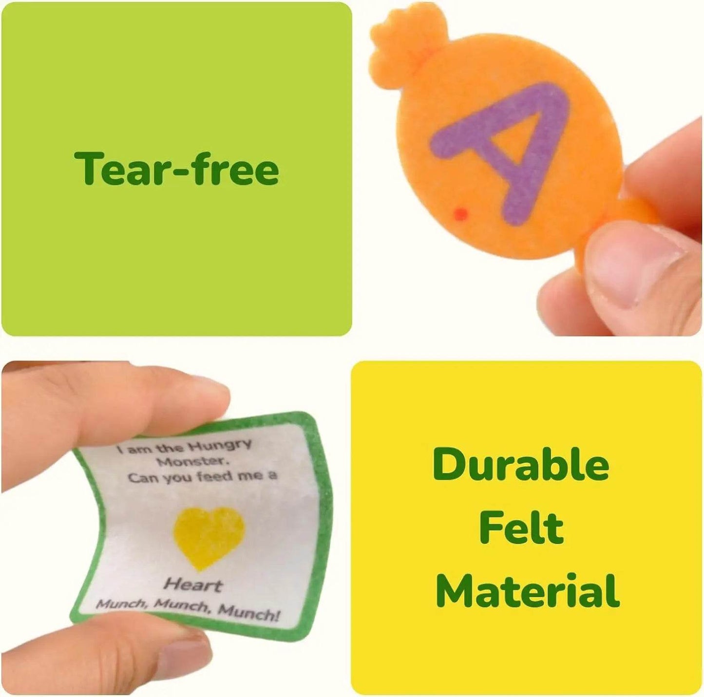 Alphabet Learning Toys Matching Colors Shape Felt Toys Letter Recognition Monster Eating Funny Game Montessori Educational Toys - ToylandEU