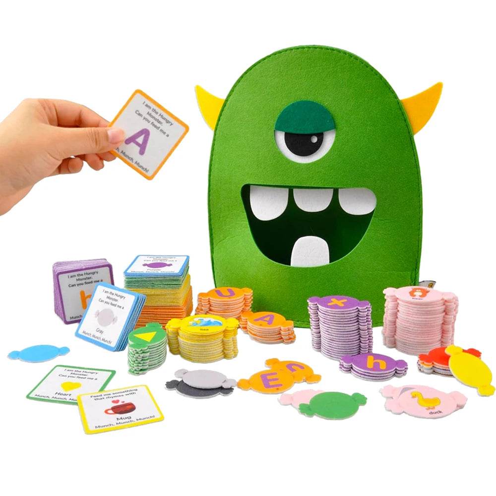 Alphabet Learning Toys Matching Colors Shape Felt Toys Letter Recognition Monster Eating Funny Game Montessori Educational Toys - ToylandEU