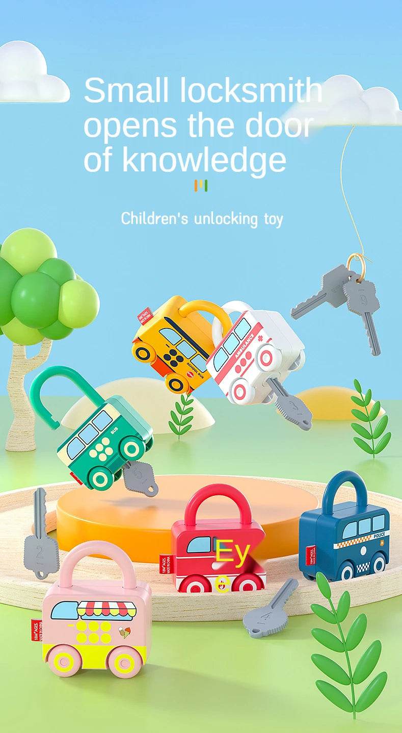 Kids Alphabet Lock Key Matching Educational Toys Montessori Number Matching Locking Toddler Learning Word Homeschool Toys - ToylandEU
