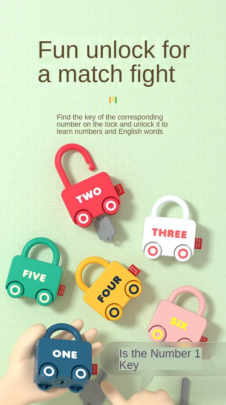 Kids Alphabet Lock Key Matching Educational Toys Montessori Number Matching Locking Toddler Learning Word Homeschool Toys - ToylandEU