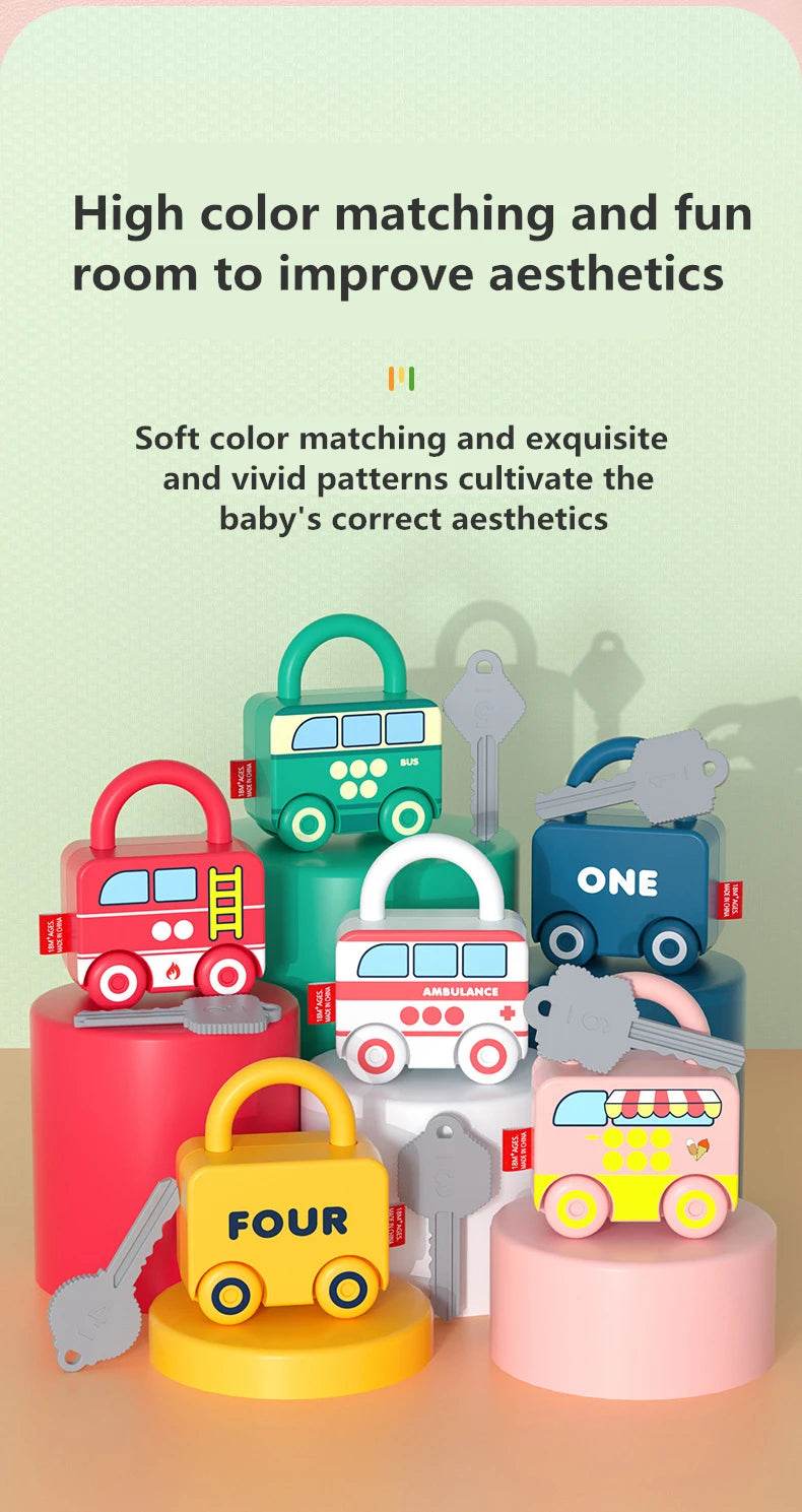 Kids Alphabet Lock Key Matching Educational Toys Montessori Number Matching Locking Toddler Learning Word Homeschool Toys - ToylandEU
