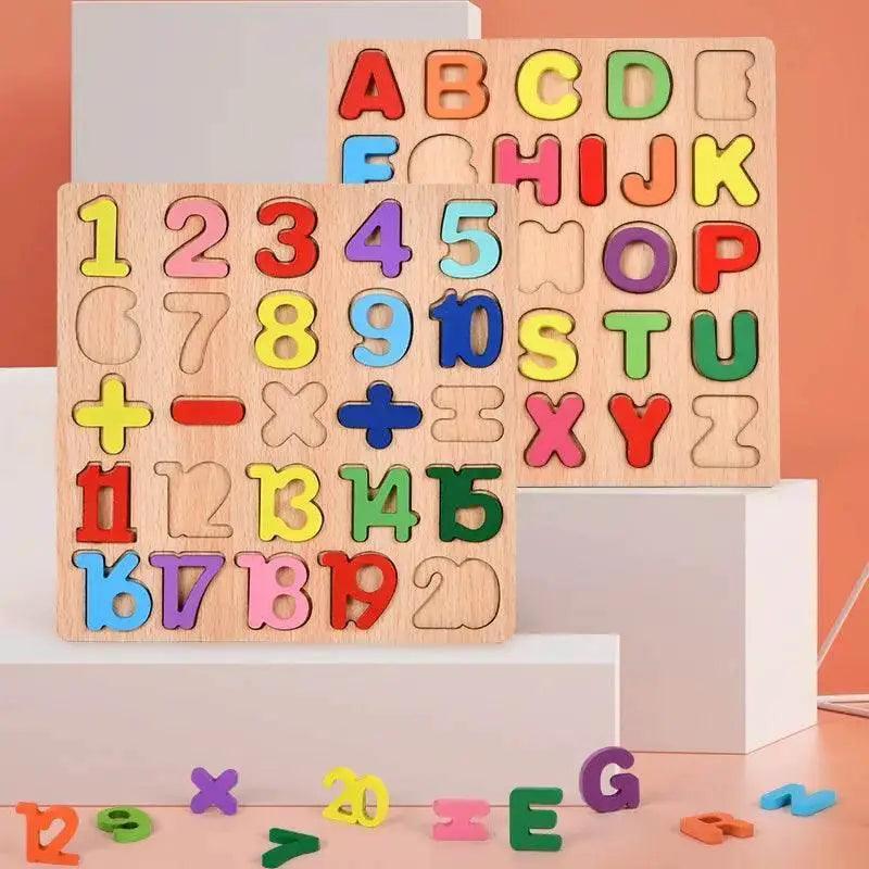  Montessori Alphabet Number Wooden Puzzle For Early Learning Colorful Educational Baby Toys -  ToylandEU™