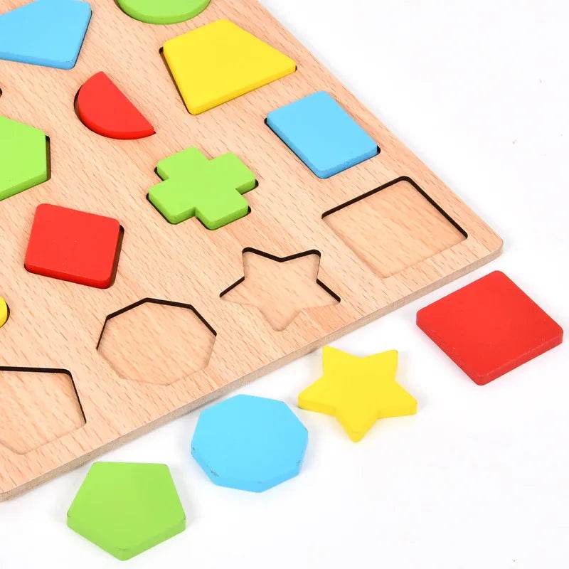 Montessori Educational Baby Toys Colorful Alphabet Number Wooden Puzzles Kids Matching Game - ToylandEU