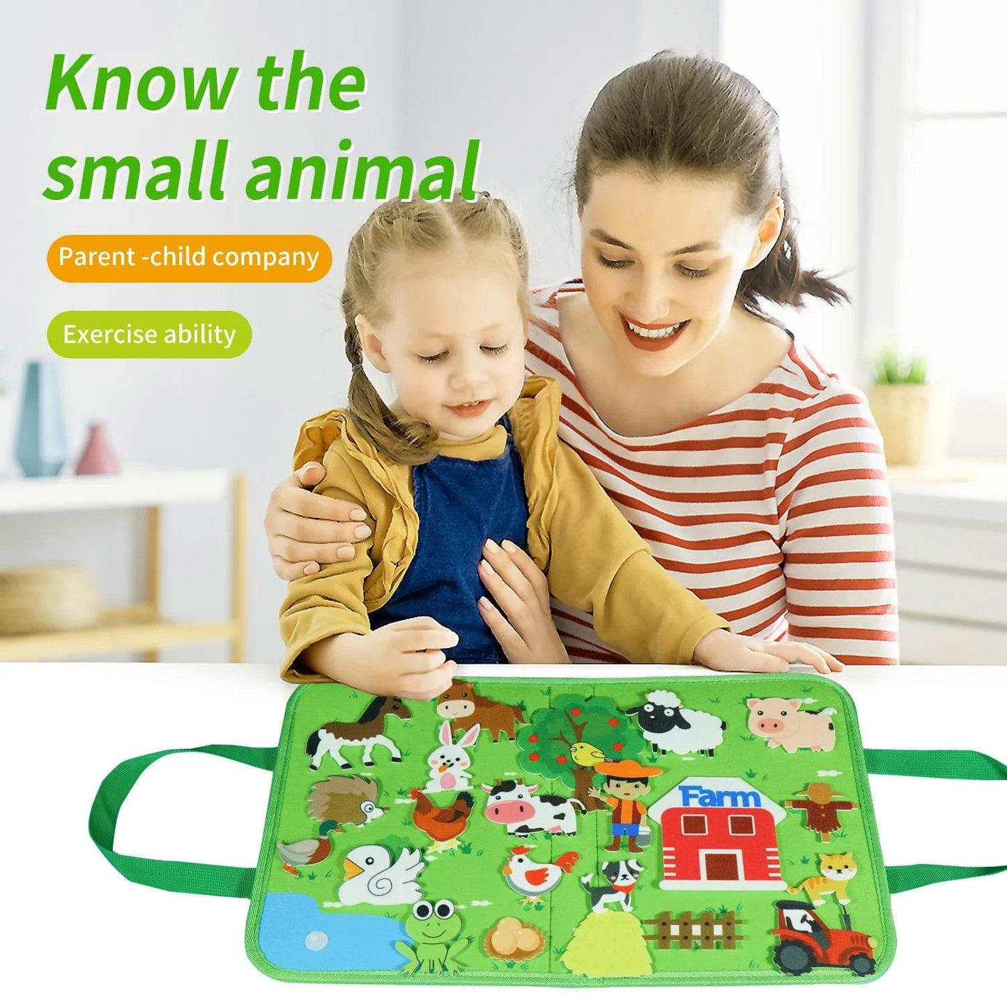 Montessori Animal Busy Board Farm Space Insects Ocean Arctic Flannel Sensory Toy for Kids Ideal Birthday Gift - ToylandEU