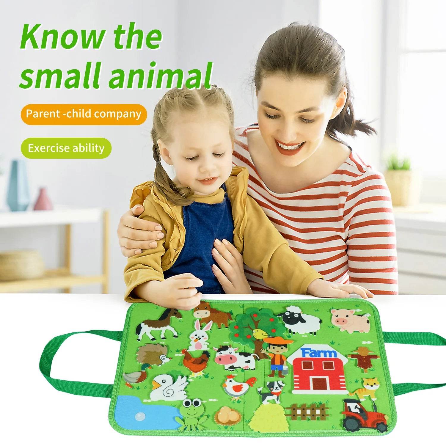 Montessori Animal Busy Board Farm Space Insects Ocean Arctic Flannel Sensory Toy for Kids Ideal Birthday Gift - ToylandEU