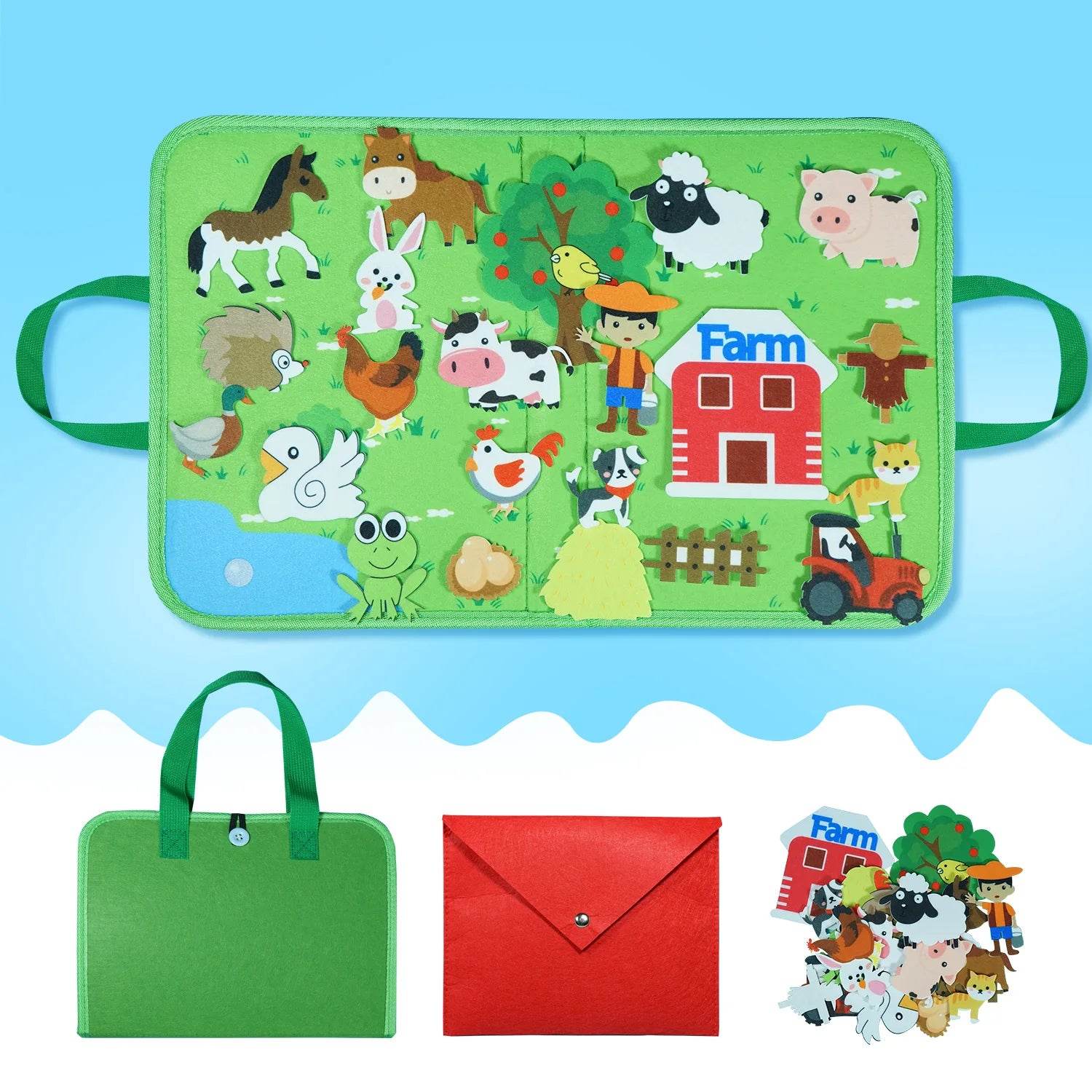 Montessori Animal Busy Board Farm Space Insects Ocean Arctic Flannel Sensory Toy for Kids Ideal Birthday Gift - ToylandEU