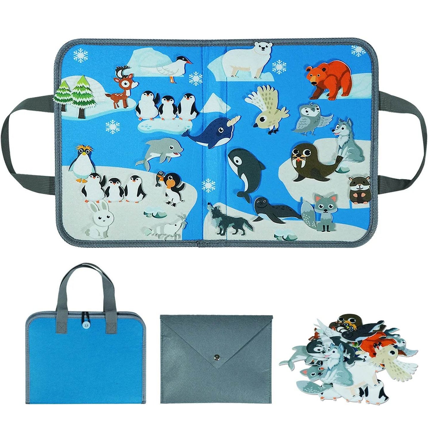 Montessori Animal Busy Board Farm Space Insects Ocean Arctic Flannel Sensory Toy for Kids Ideal Birthday Gift - ToylandEU