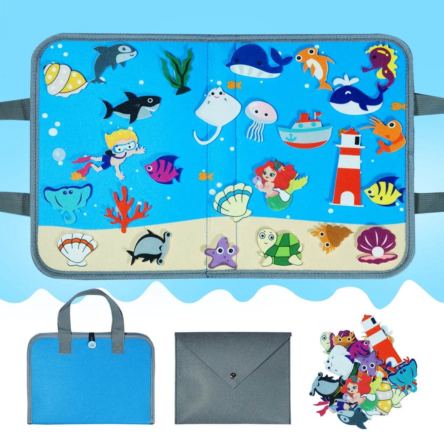 Montessori Animal Busy Board Farm Space Insects Ocean Arctic Flannel Sensory Toy for Kids Ideal Birthday Gift - ToylandEU