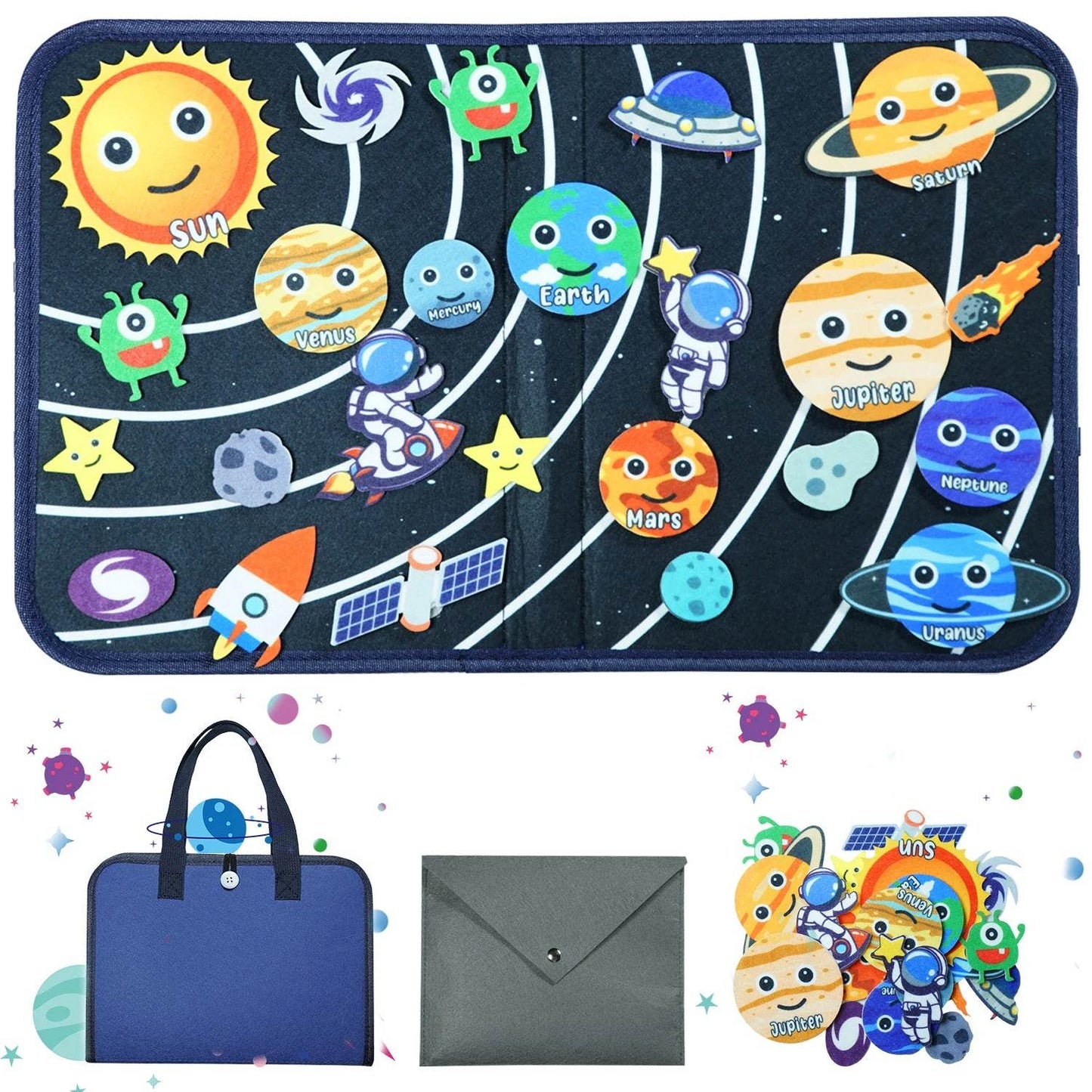 Montessori Animal Busy Board Farm Space Insects Ocean Arctic Flannel Sensory Toy for Kids Ideal Birthday Gift - ToylandEU