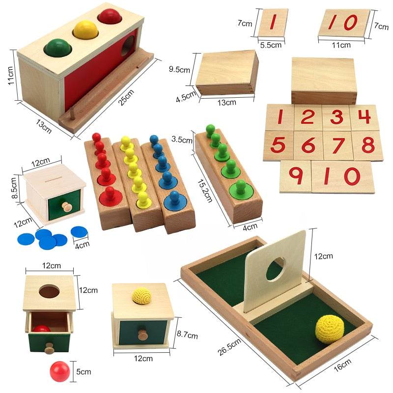 Caixa de brinquedos de desenvolvimento sensorial de madeira aprovada pela Montessori para crianças - ToylandEU