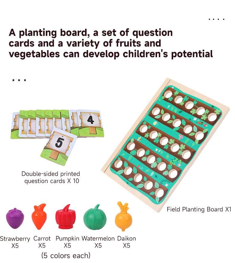 Montessori Baby Colorful Shape Educational Toys Experience Farmer's Uncle Plant Vegetable Toys Training Children Patience Toys - ToylandEU