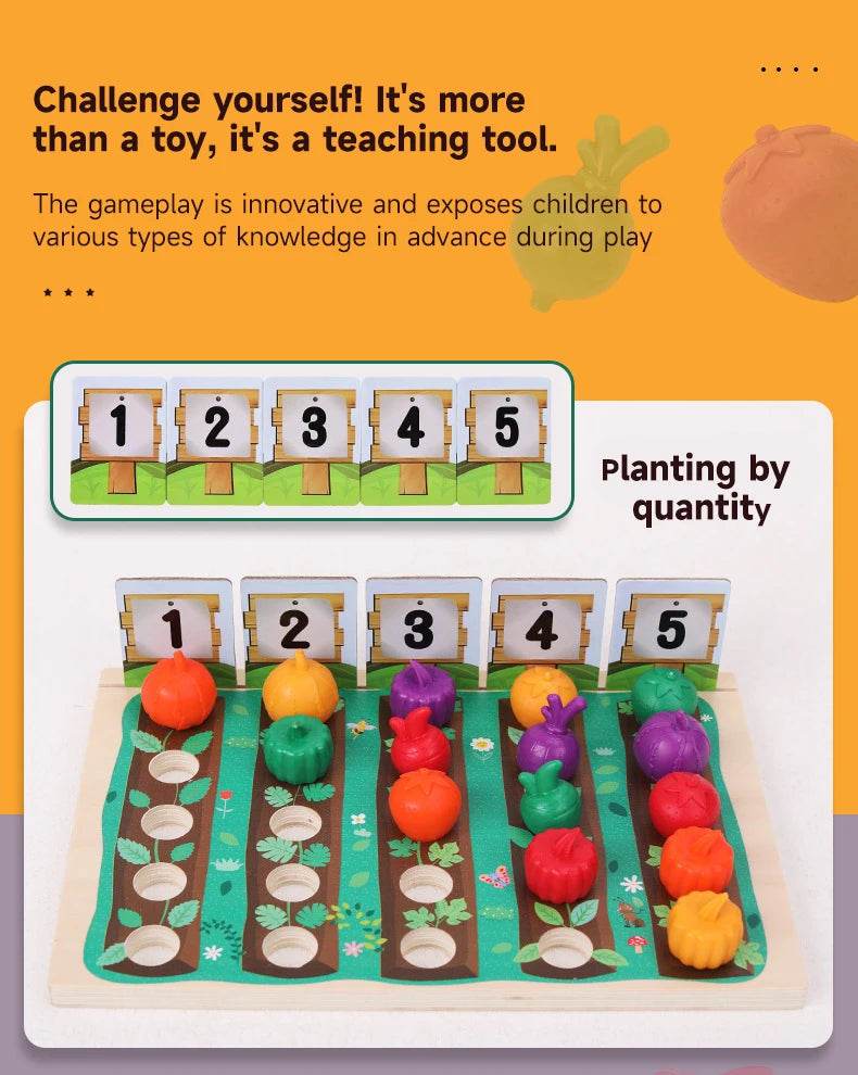 Montessori Baby Colorful Shape Educational Toys Experience Farmer's Uncle Plant Vegetable Toys Training Children Patience Toys - ToylandEU