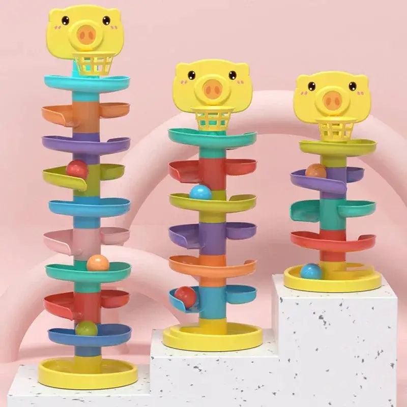 Montessori Ball Drop Toy Rotating Rainbow Tower Safe -  ToylandEU™