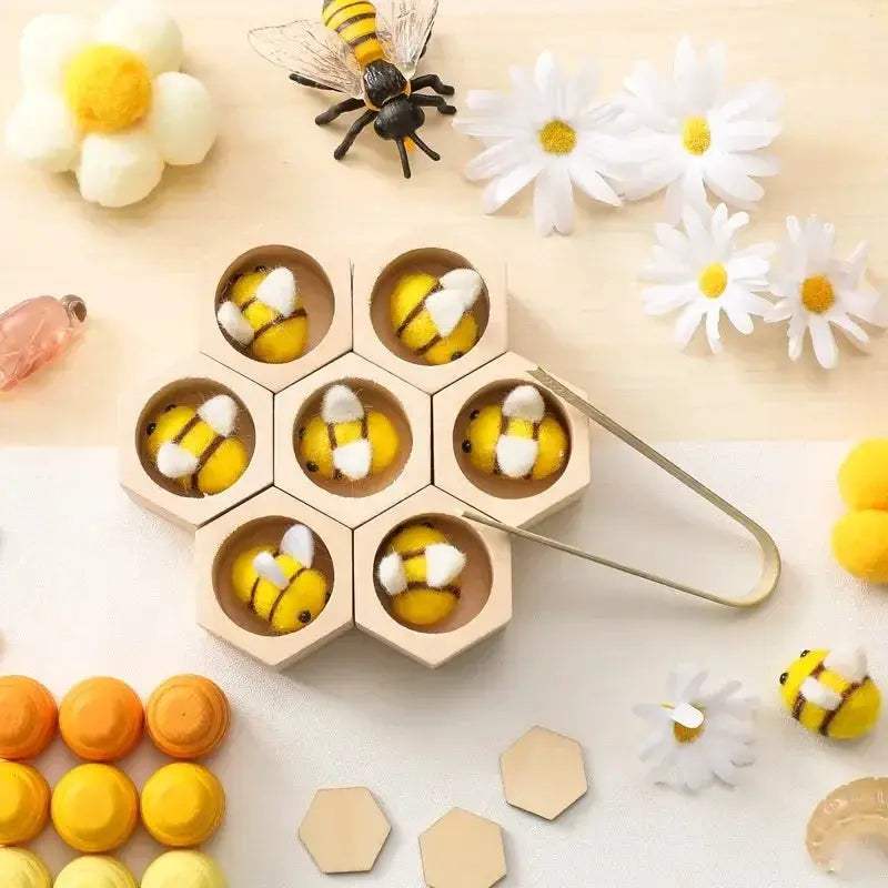Montessori Bee Wooden Toy For Babies 0-12 Months Sensory Play - ToylandEU