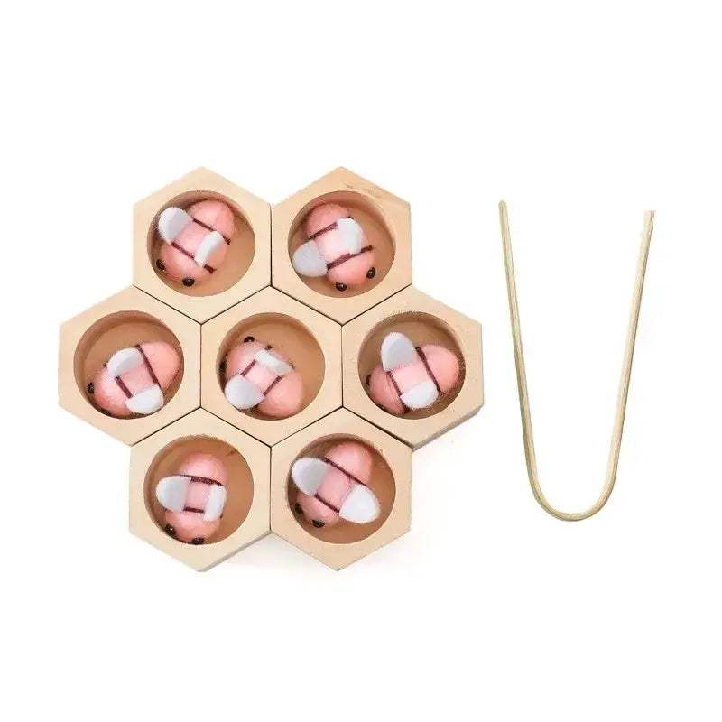 Montessori Bee Wooden Toy For Babies 0-12 Months Sensory Play - ToylandEU