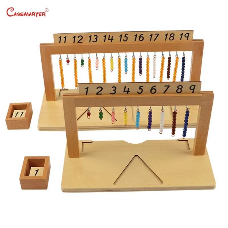 Montessori Wooden Beech Beads Math Learning Toy for Kids Ages 0-6 - ToylandEU