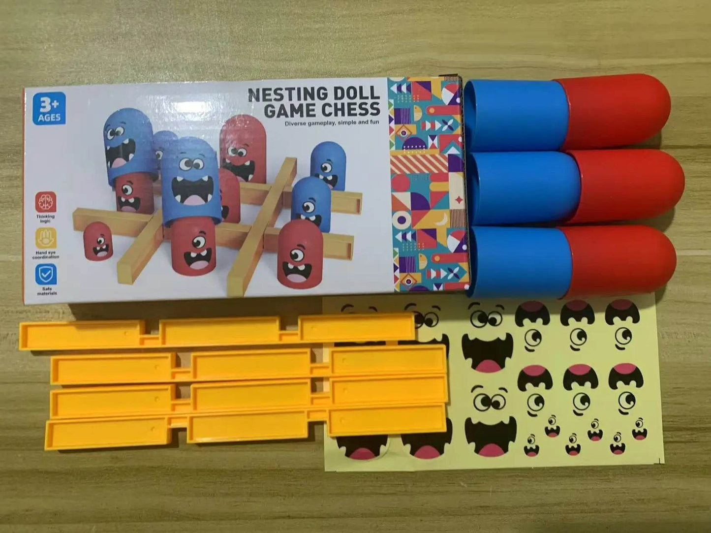 Premium Montessori Board Game with Interactive Three In A Row Feature for Children’s Educational Play - ToylandEU