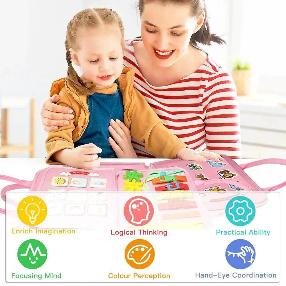  Montessori Busy Board 7-in-1 Alphabet Numbers Shapes Toy 3-6 -  ToylandEU™