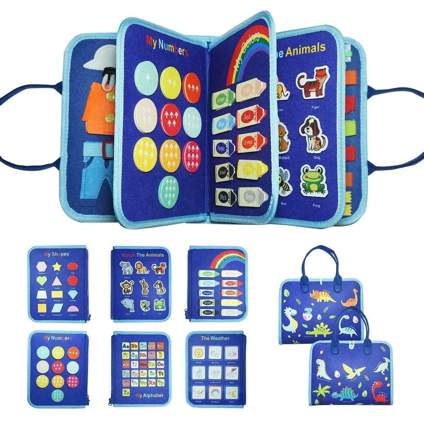  Montessori Busy Board 7-in-1 Alphabet Numbers Shapes Toy 3-6 -  ToylandEU™