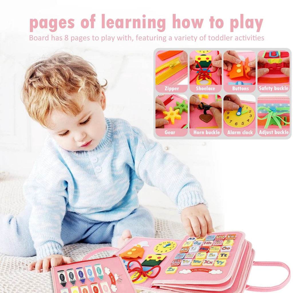 7-in-1 Montessori Busy Board Alphabet Numbers Shapes Learning Toy Best Birthday Gift for Toddlers 3-6 - ToylandEU