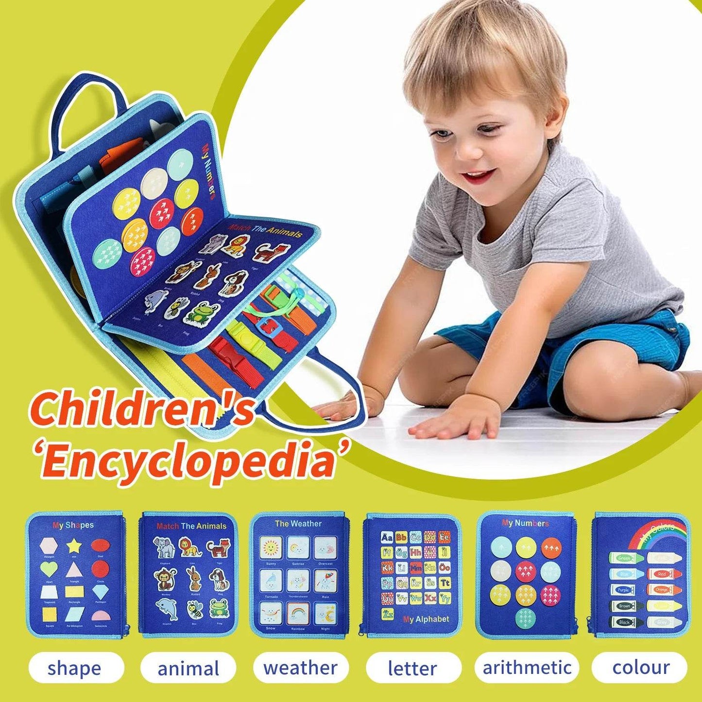 7-in-1 Montessori Busy Board Alphabet Numbers Shapes Learning Toy Best Birthday Gift for Toddlers 3-6 - ToylandEU